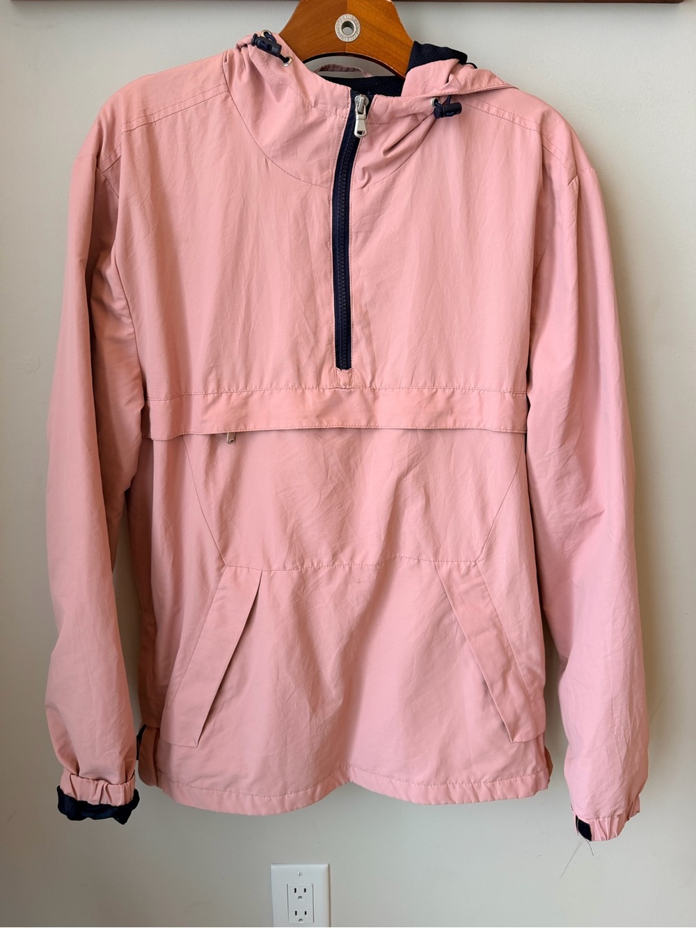 Y2K Urban Man Pink Anorak Windbreaker Jacket Navy Mesh Lined M